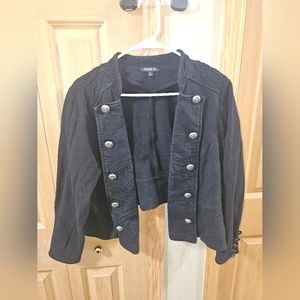 Torrid Black French Terry Military Crop Woman's Jacket Plus Size -2x